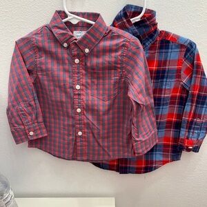 Janie and Jack / crewcuts Red and Blue Plaid Button-Down Shirt Set
